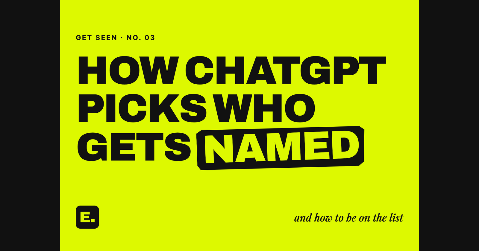 Cover: How ChatGPT picks who gets named. A guide to how ChatGPT decides which brands and products to recommend.